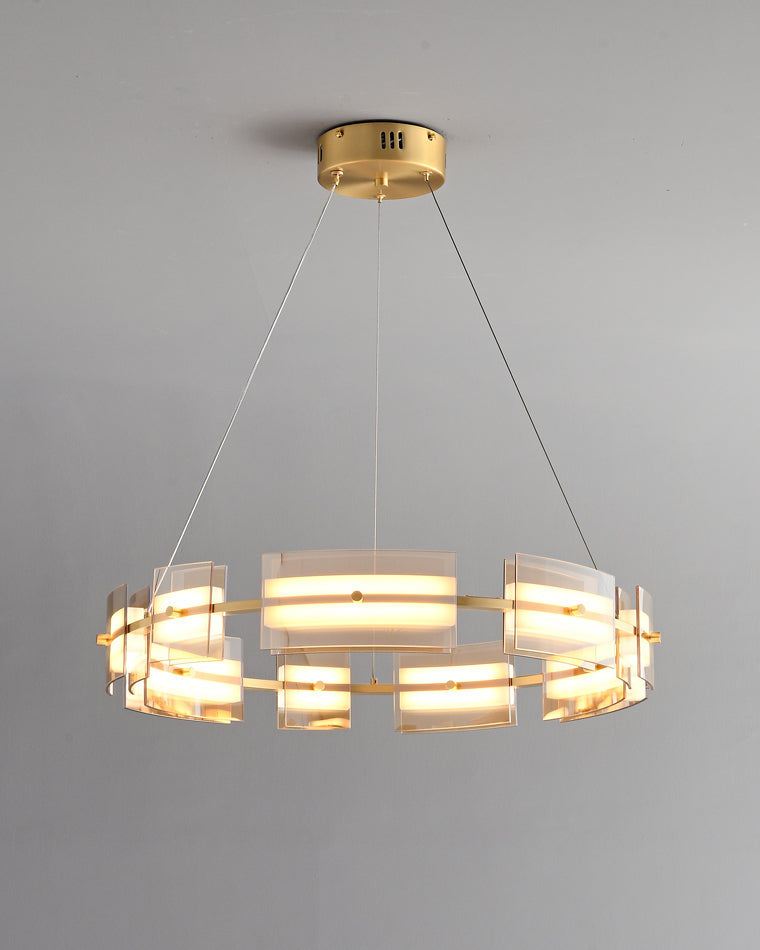 WOMO Modern Tiered Glass Chandelier-WM2220
