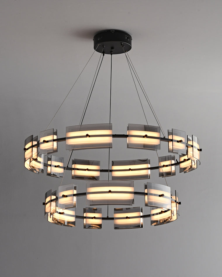 WOMO Modern Tiered Glass Chandelier-WM2220