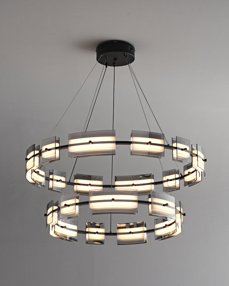 WOMO Modern Tiered Glass Chandelier-WM2220