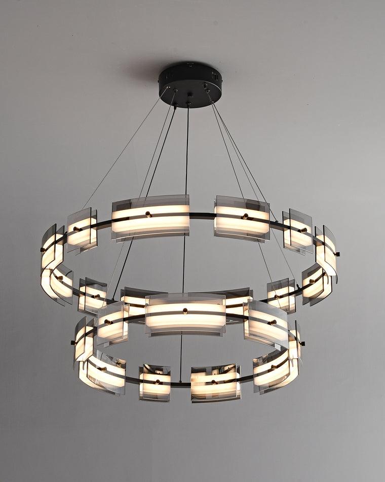 WOMO Modern Tiered Glass Chandelier-WM2220