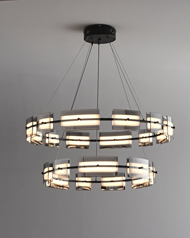 WOMO Modern Tiered Glass Chandelier-WM2220