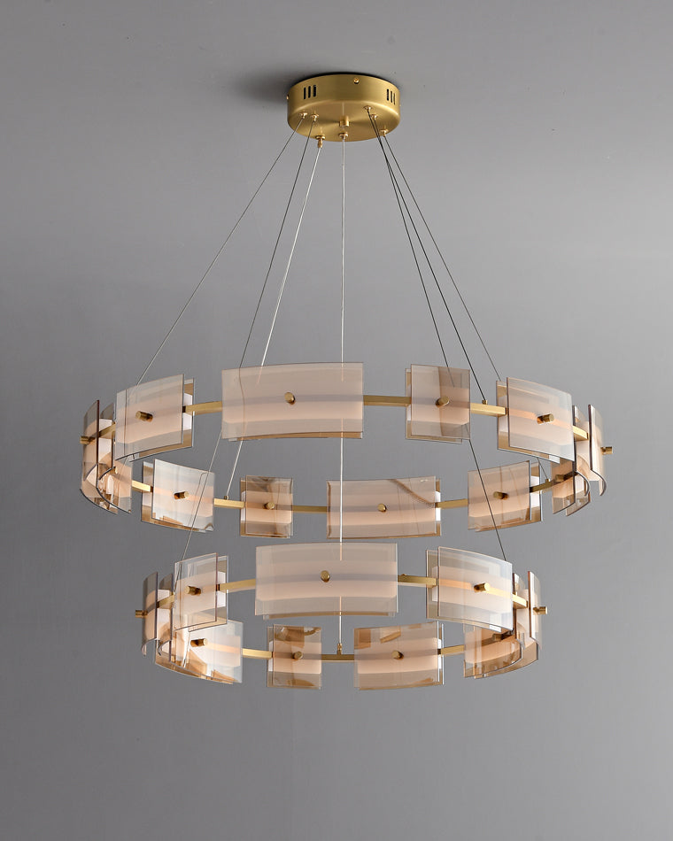 WOMO Modern Tiered Glass Chandelier-WM2220