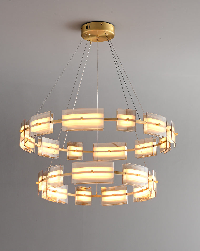 WOMO Modern Tiered Glass Chandelier-WM2220