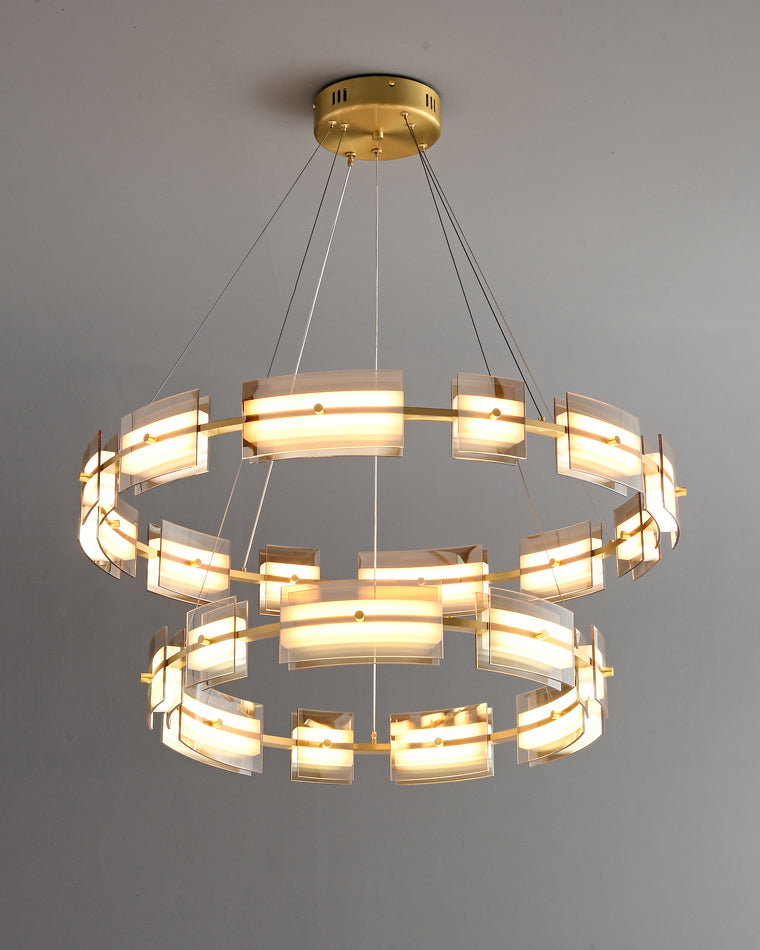 WOMO Modern Tiered Glass Chandelier-WM2220