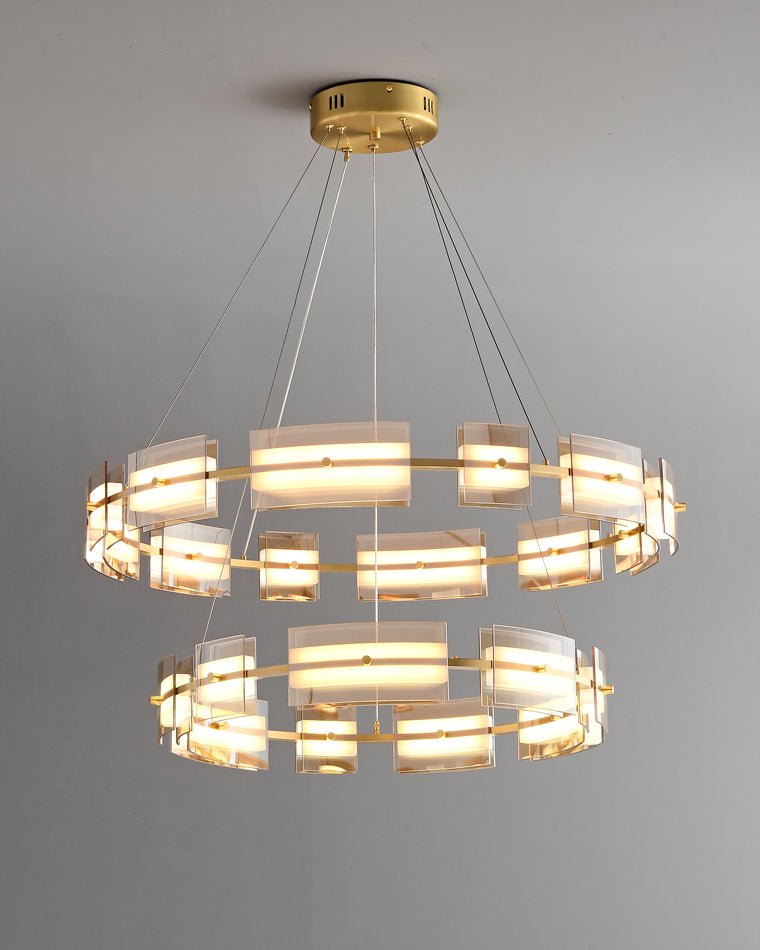 WOMO Modern Tiered Glass Chandelier-WM2220
