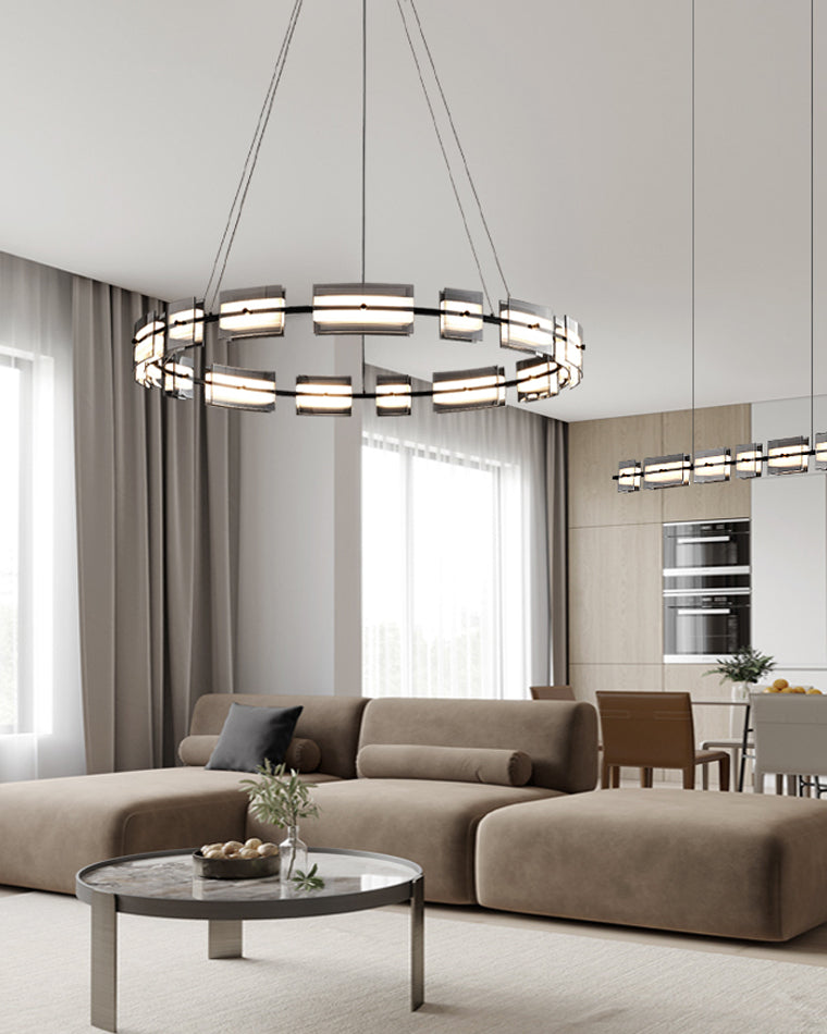 WOMO Modern Tiered Glass Chandelier-WM2220