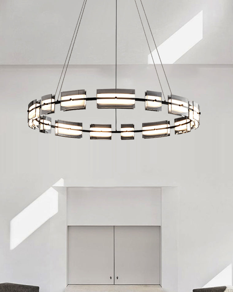 WOMO Modern Tiered Glass Chandelier-WM2220