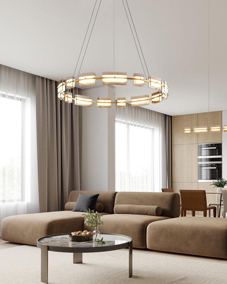 WOMO Modern Tiered Glass Chandelier-WM2220