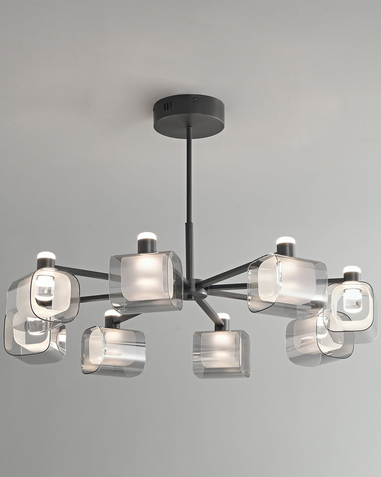 WOMO Hollow Rectangular Glass Chandelier-WM2223