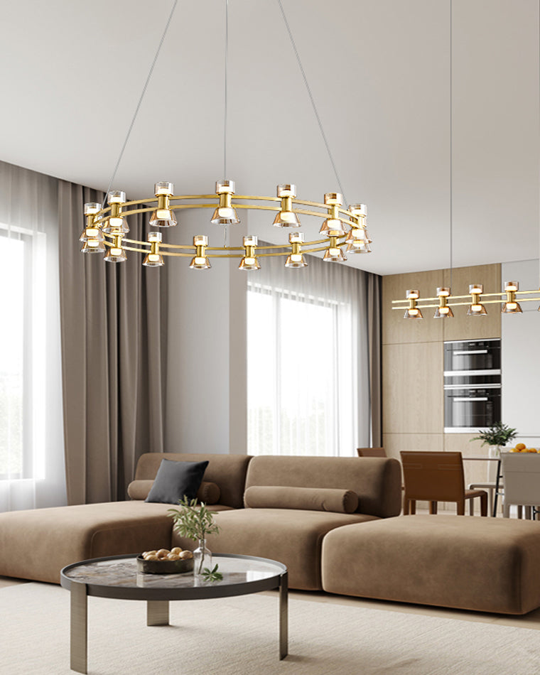 WOMO Modern Pillar Candle Round Chandelier-WM2224