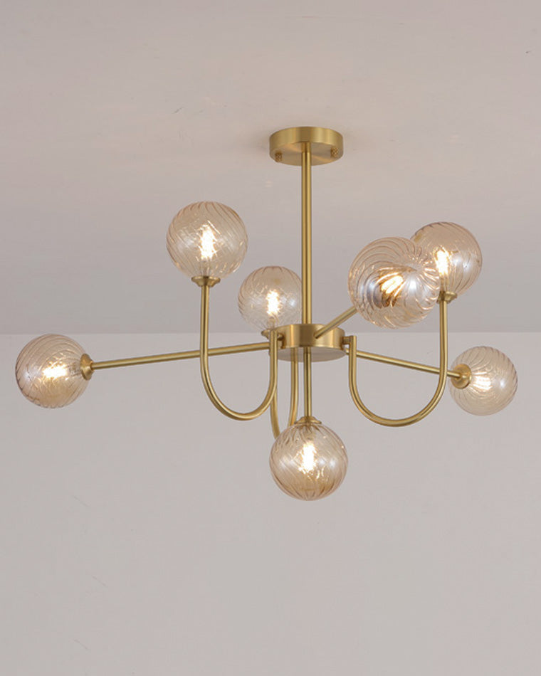WOMO Glass Globe Brass Arm Chandelier-WM2255