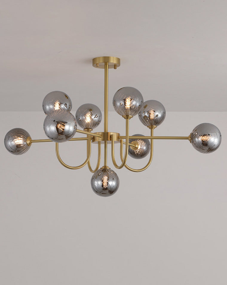 WOMO Glass Globe Brass Arm Chandelier-WM2255