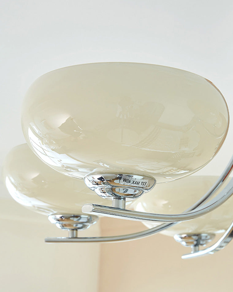 WOMO Swoop Arm Milk Glass Chandelier-WM2302