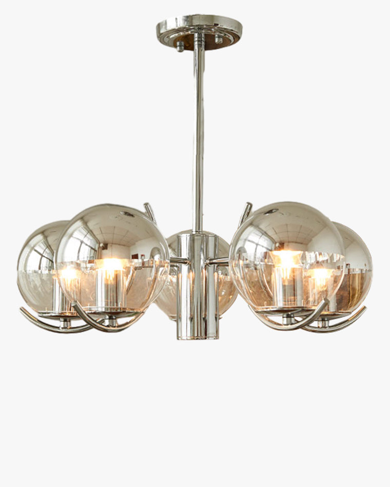 WOMO Glaskugel Kronleuchter Chrom Bauhausstil-WM2306