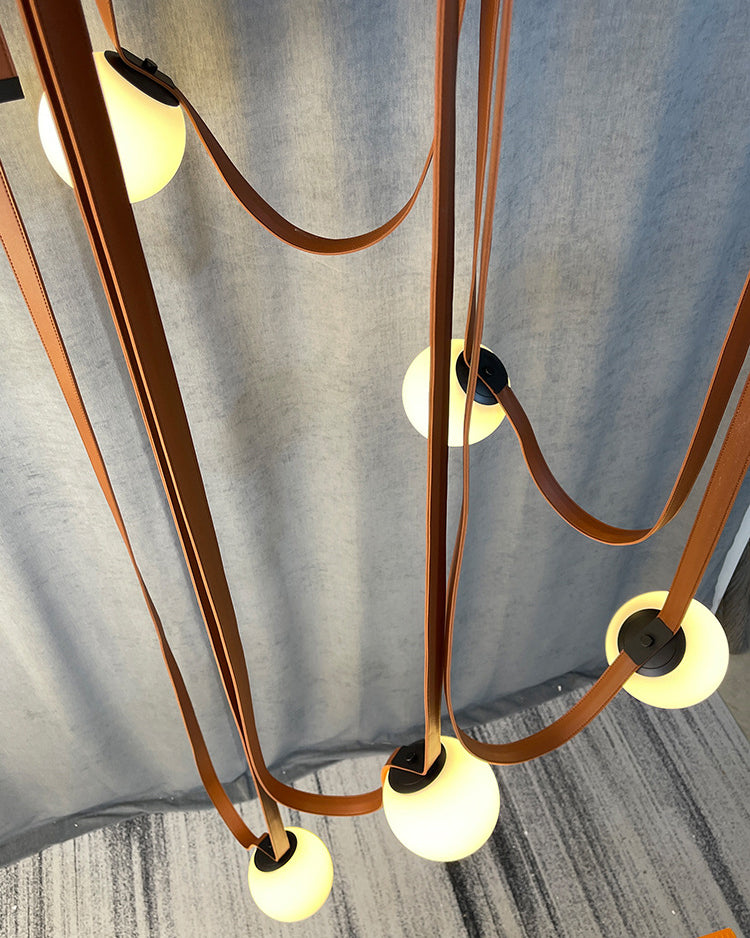 WOMO Globe Leather Pendant Light-WM2311