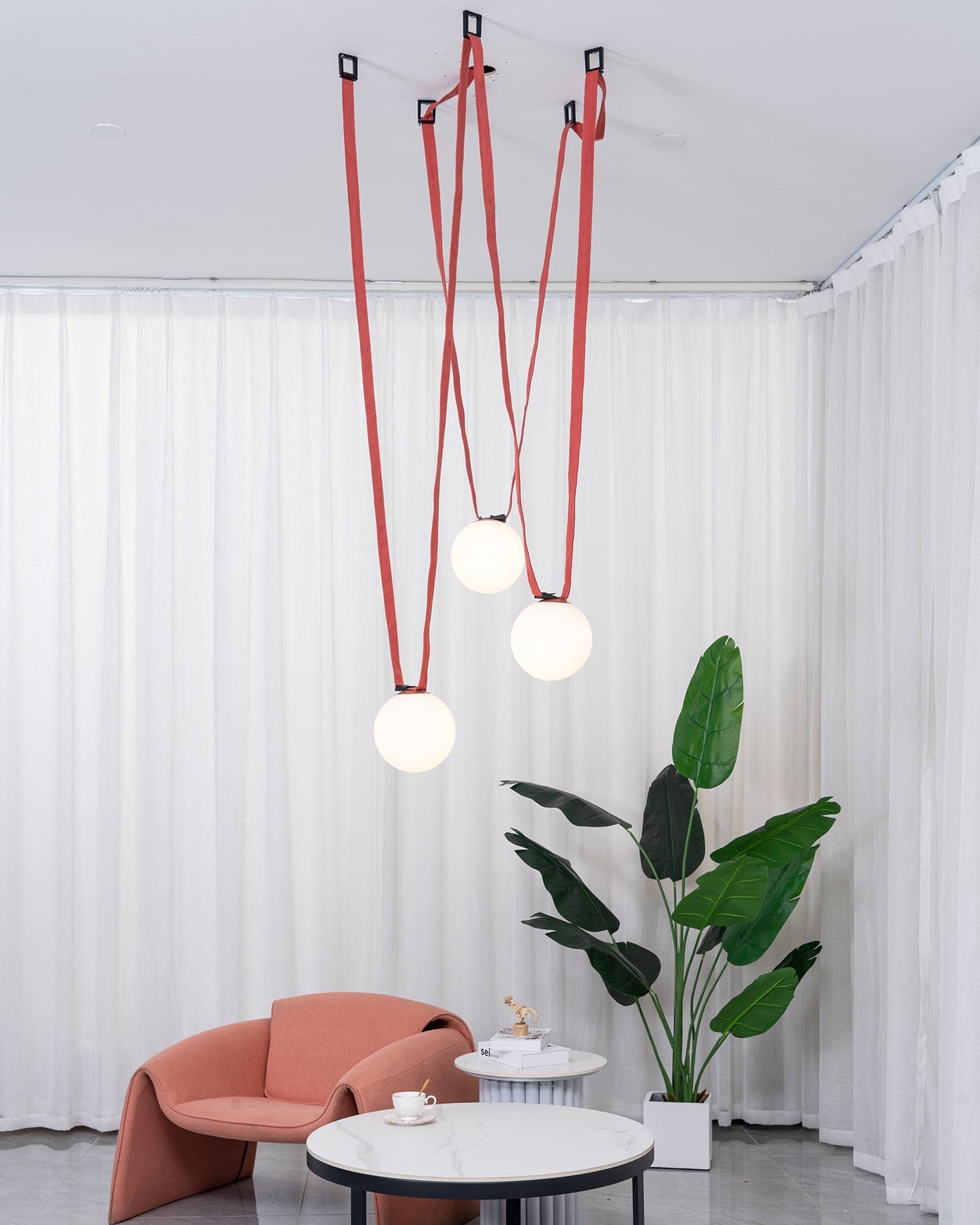 WOMO Globe Leather Pendant Light-WM2311