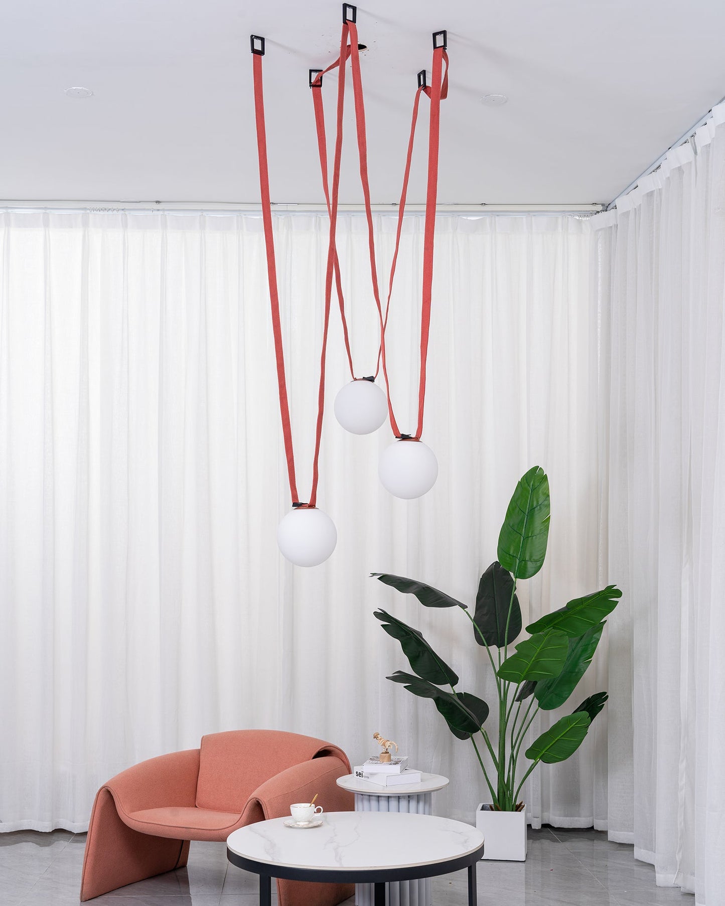 WOMO Globe Leather Pendant Light-WM2311