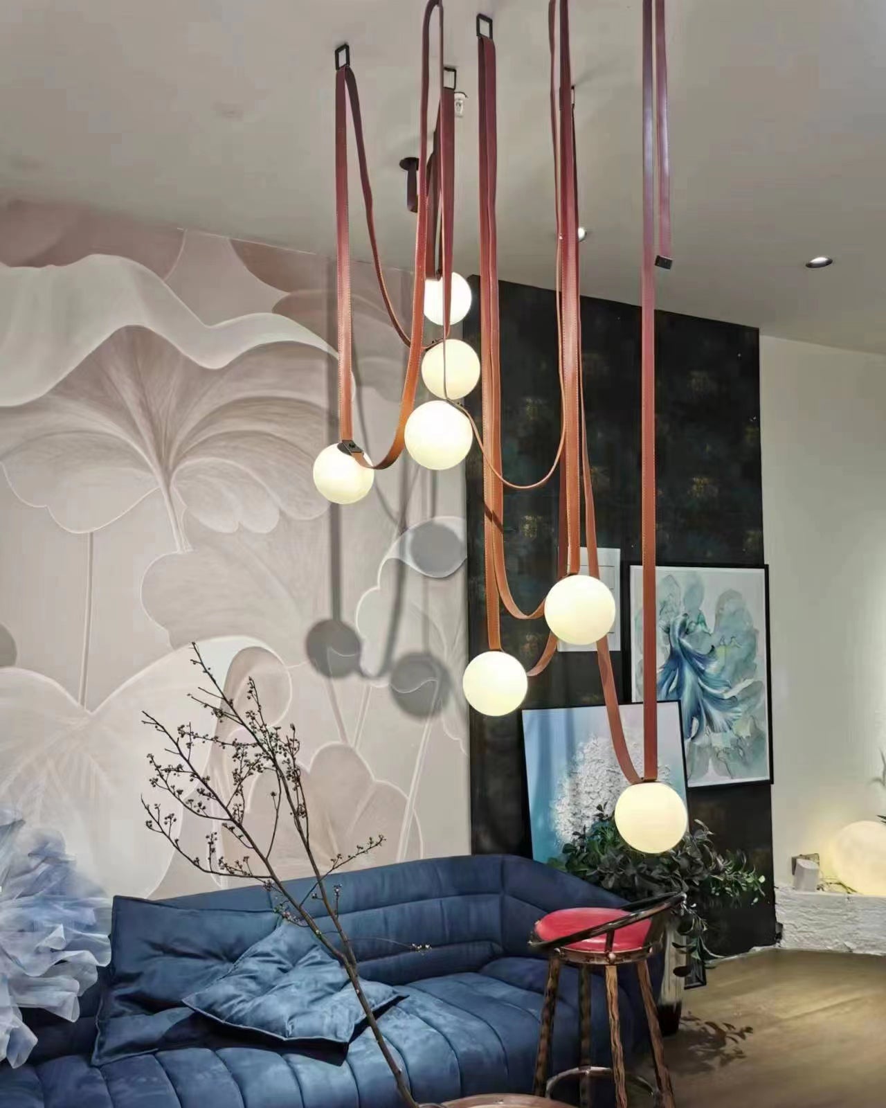 WOMO Globe Leather Pendant Light-WM2311