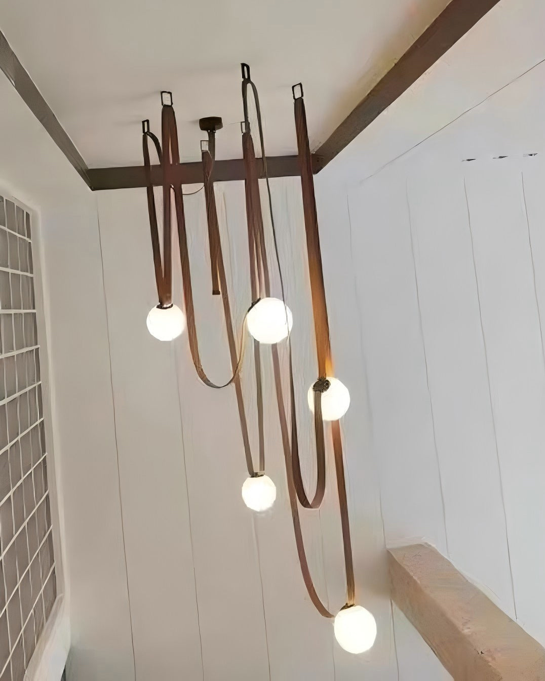 WOMO Globe Leather Pendant Light-WM2311