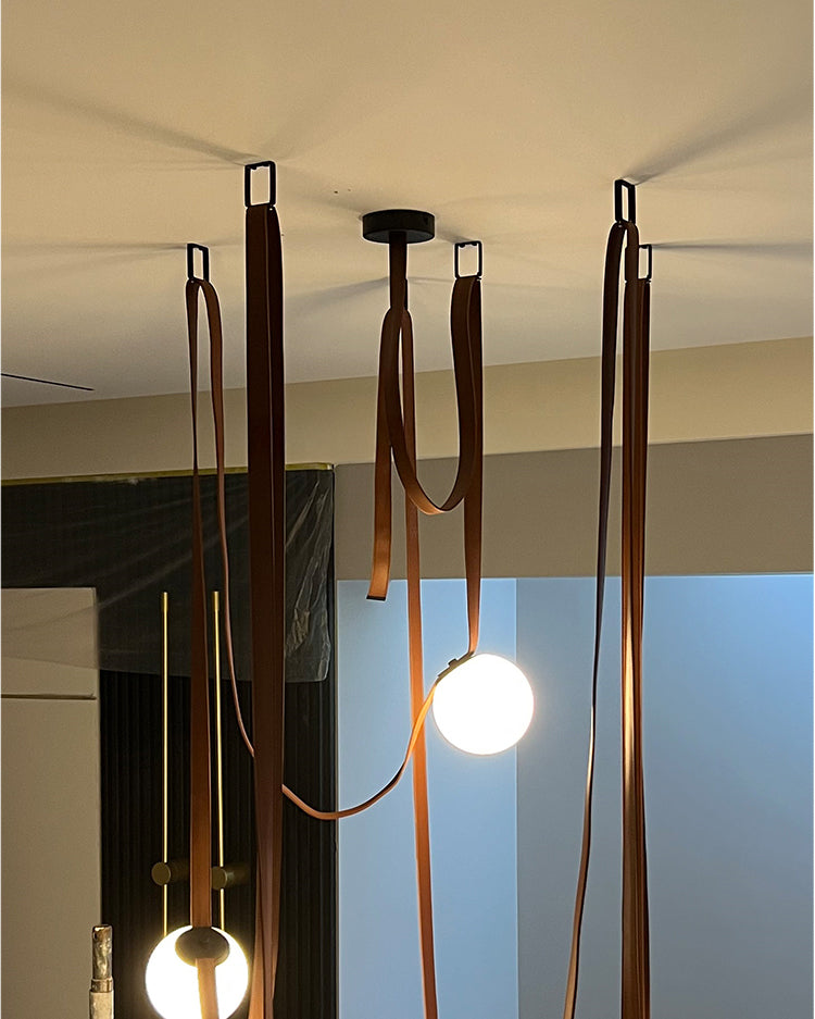WOMO Globe Leather Pendant Light-WM2311