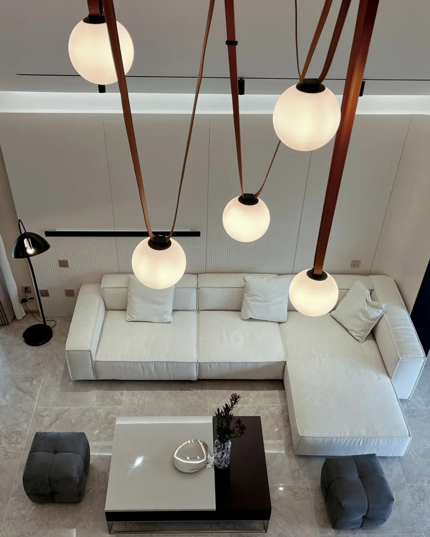 WOMO Globe Leather Pendant Light-WM2311