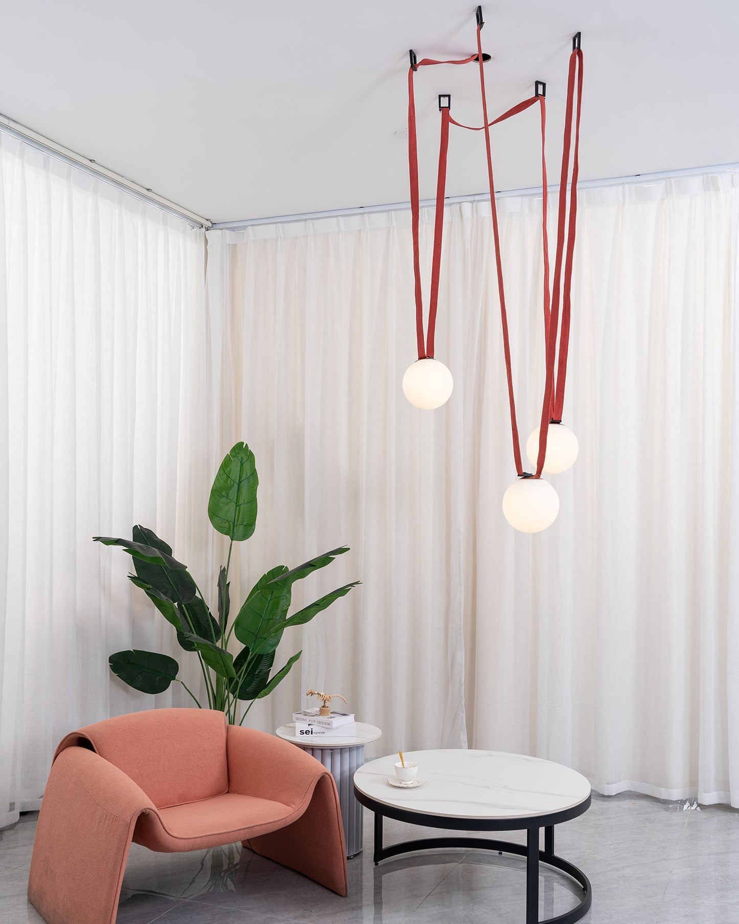 WOMO Globe Leather Pendant Light-WM2311