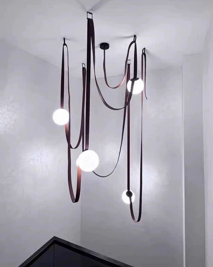 WOMO Globe Leather Pendant Light-WM2311