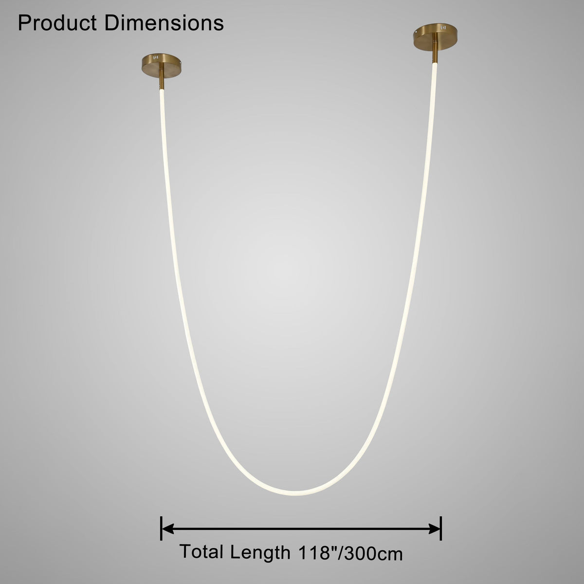 Lustre LED simple WOMO pour plafonds hauts - WM2312
