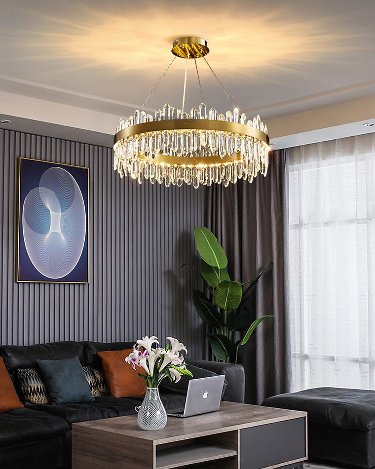 WOMO Gold Crystal Round Chandelier-WM2339a