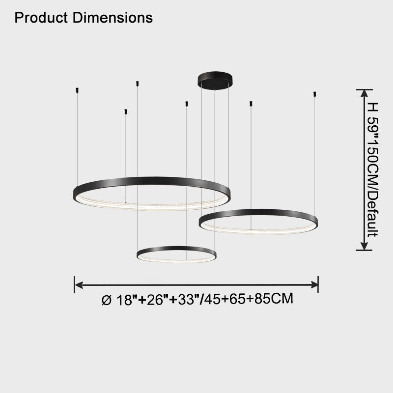 WOMO Tiered Circular Led Brass Chandelier-WM2345