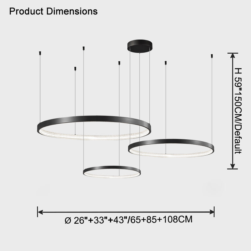 WOMO Tiered Circular Led Brass Chandelier-WM2345