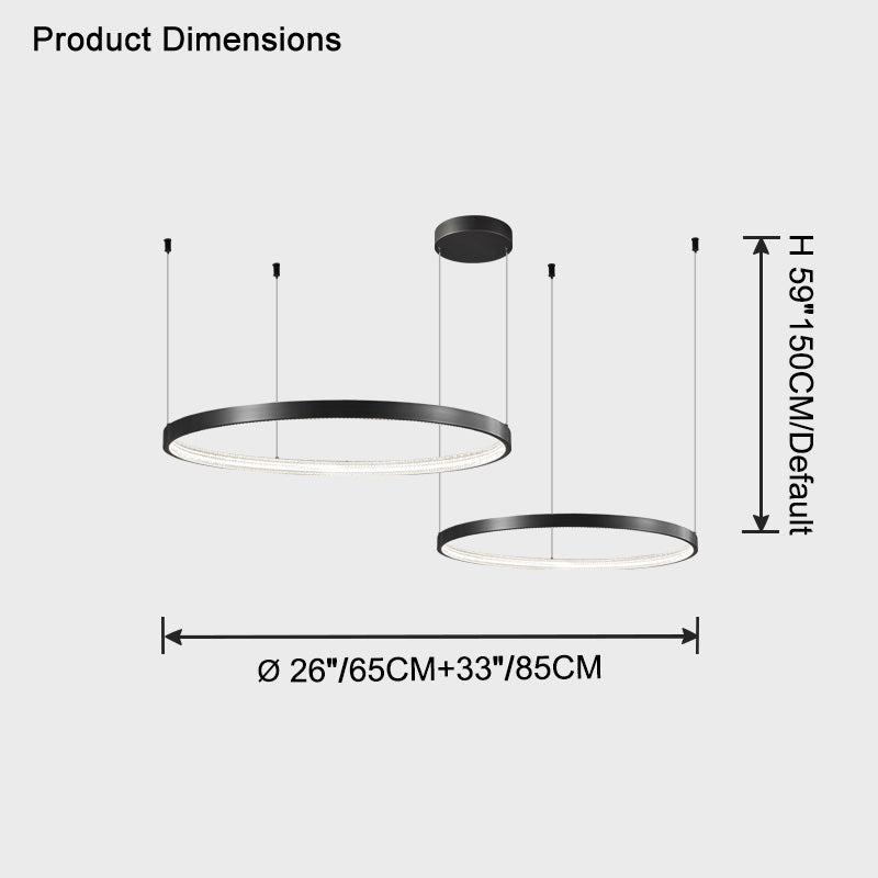 WOMO Tiered Circular Led Brass Chandelier-WM2345