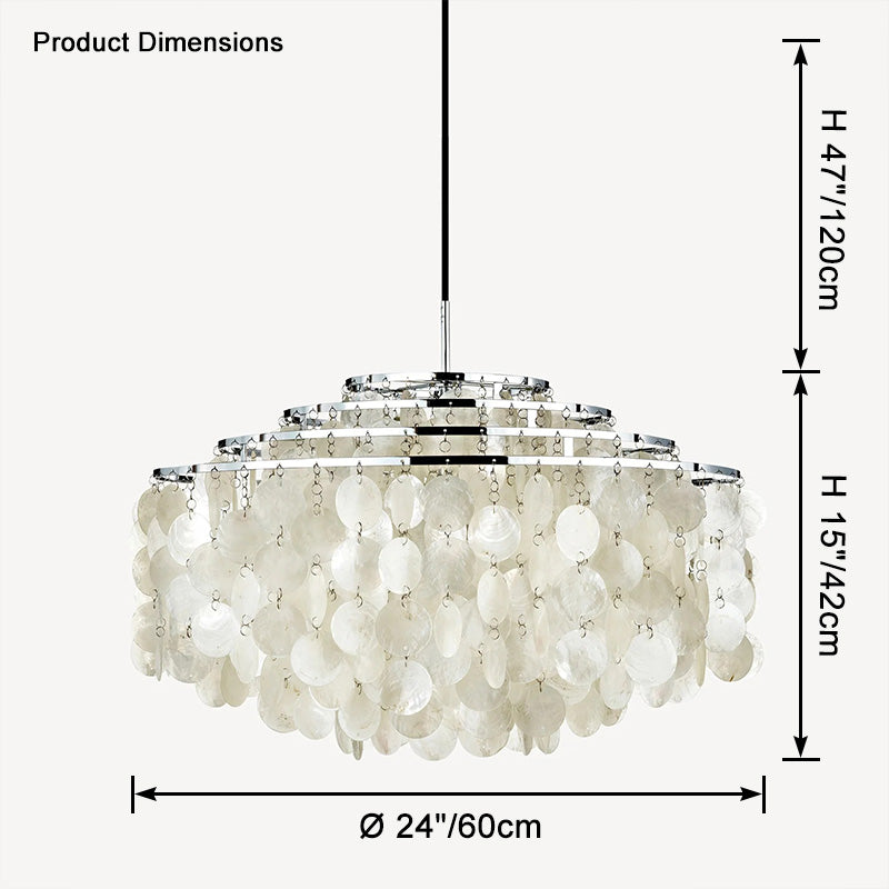 WOMO Tiered Capiz Round Chandelier-WM2346