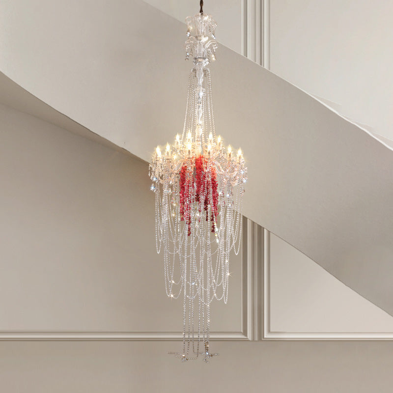 WOMO Long Candelabra Crystal Chandelier-WM2375