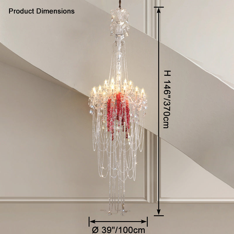 WOMO Long Candelabra Crystal Chandelier-WM2375