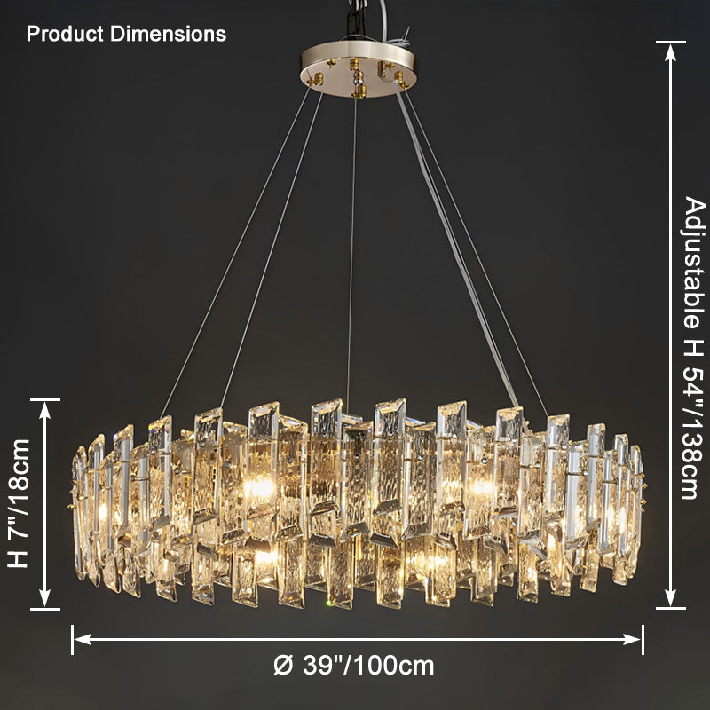 WOMO Gold Crystal Round Chandelier-WM2397