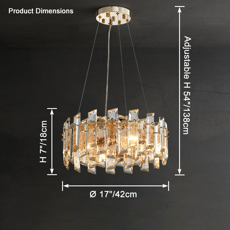 WOMO Gold Crystal Round Chandelier-WM2397