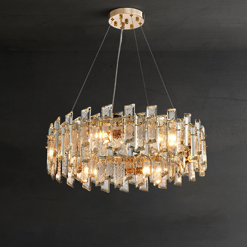 WOMO Gold Crystal Round Chandelier-WM2397