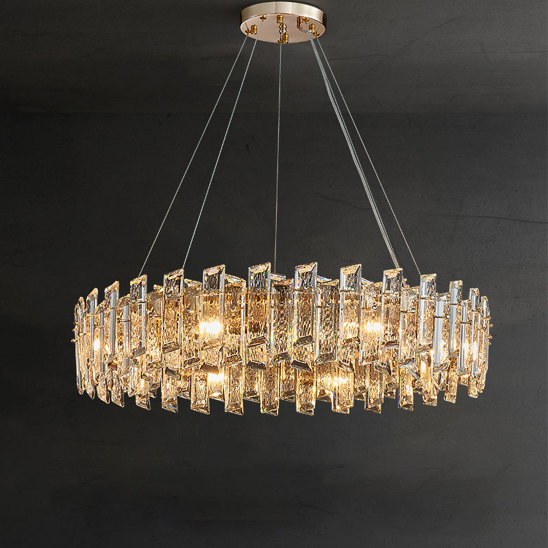 WOMO Gold Crystal Round Chandelier-WM2397