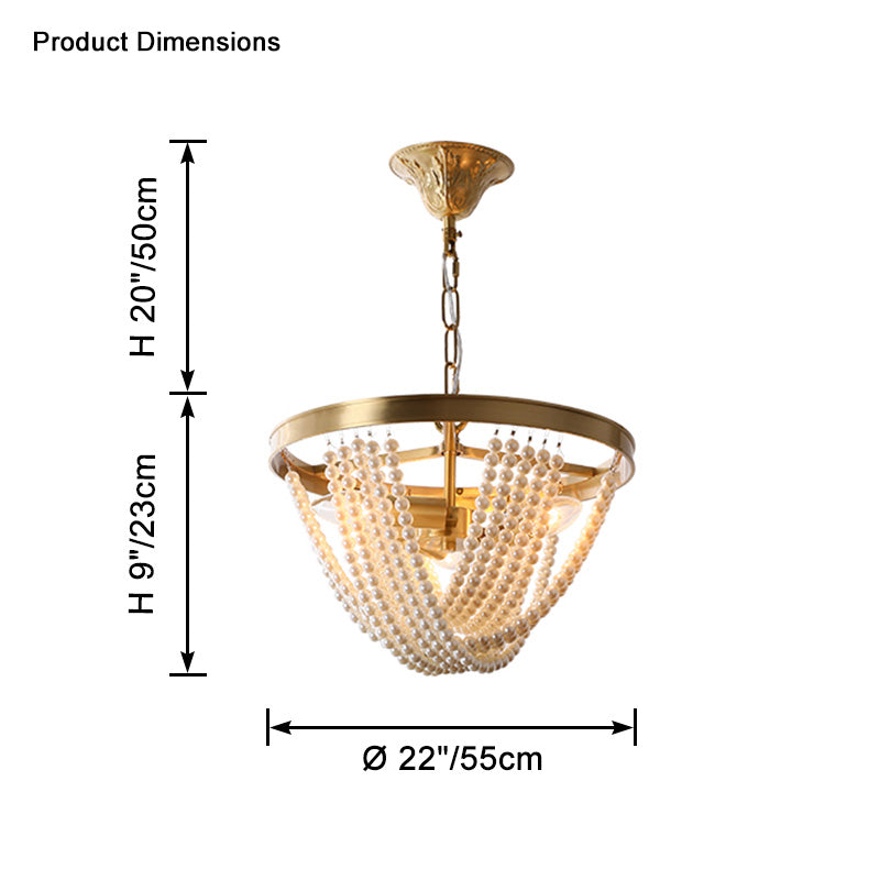 WOMO Pearl Beaded Chandelier-WM2407