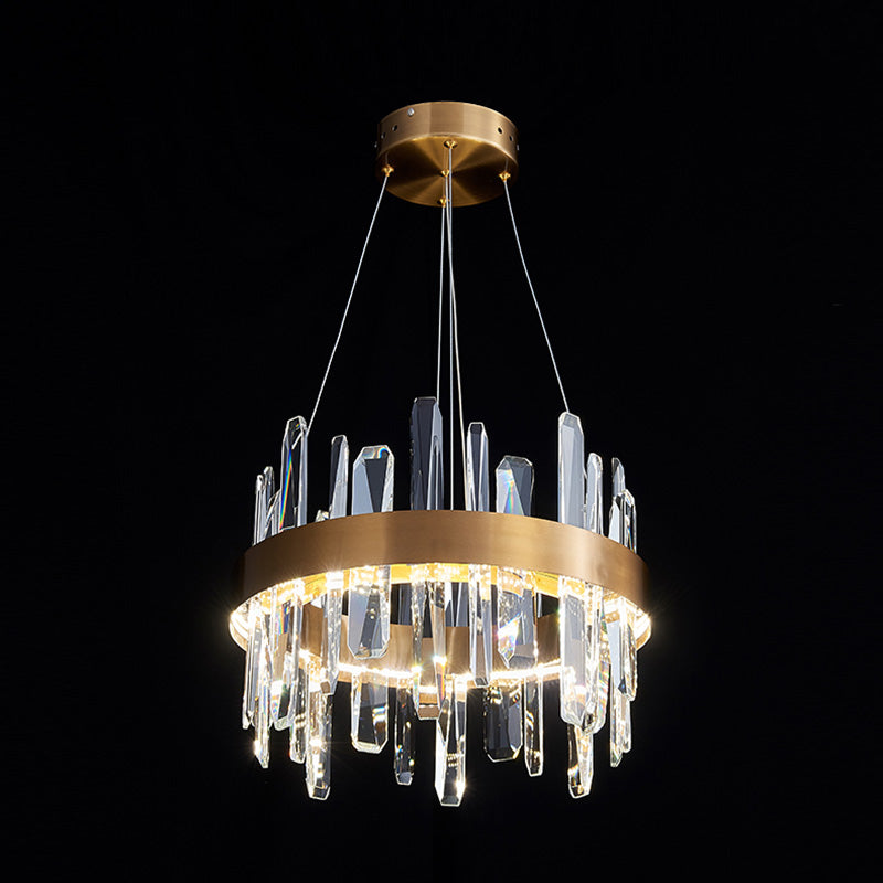 WOMO Lustre Rond Doré avec Cristaux-WM2485a