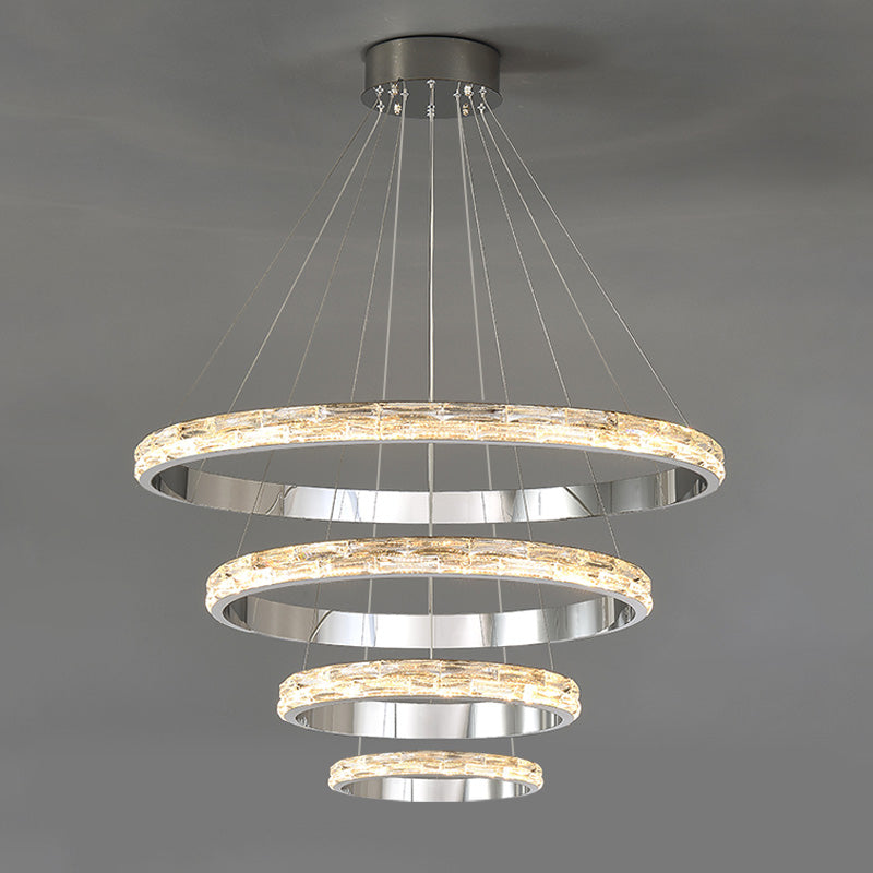 WOMO Tiered Circular Led Crystal Chandelier-WM2491b