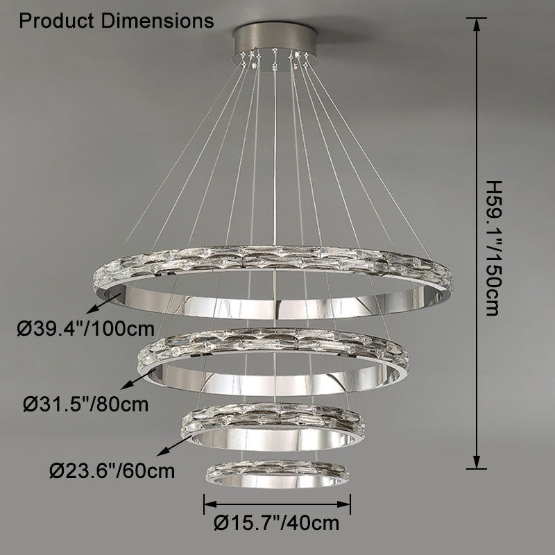 WOMO Tiered Circular Led Crystal Chandelier-WM2491b