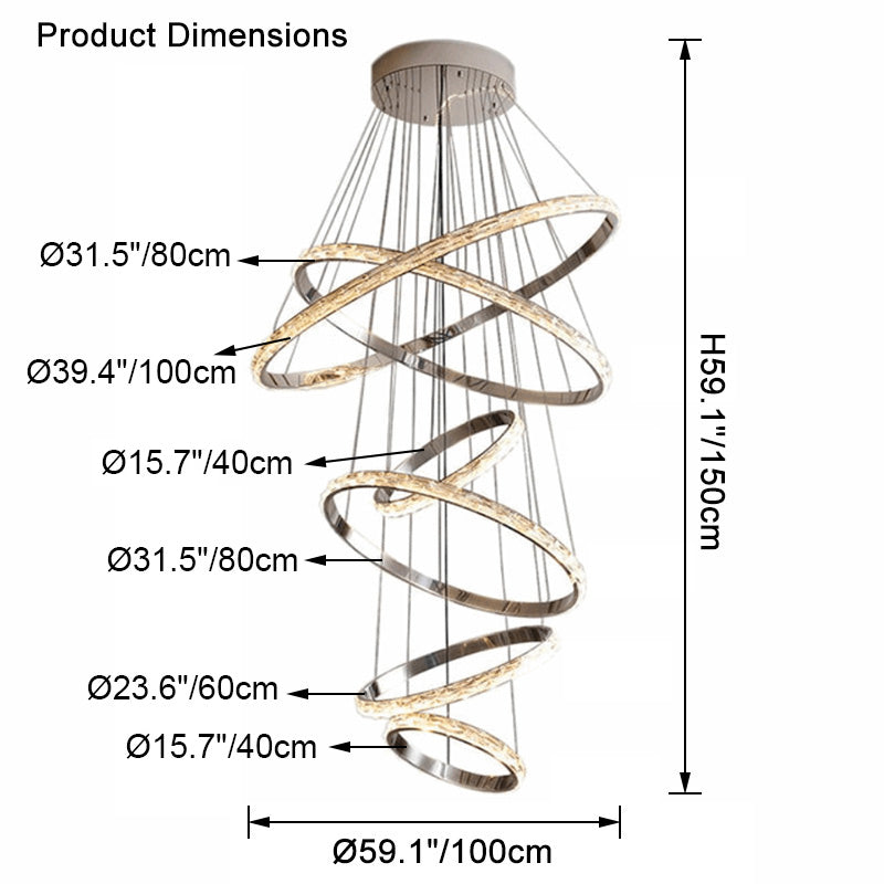 WOMO Tiered Circular Led Crystal Chandelier-WM2491b