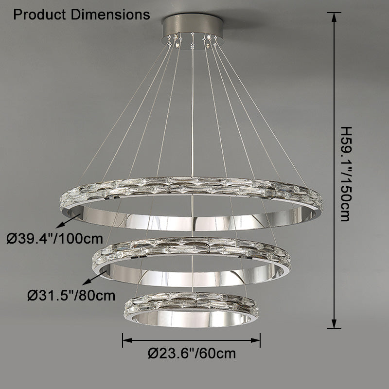 WOMO Tiered Circular Led Crystal Chandelier-WM2491b