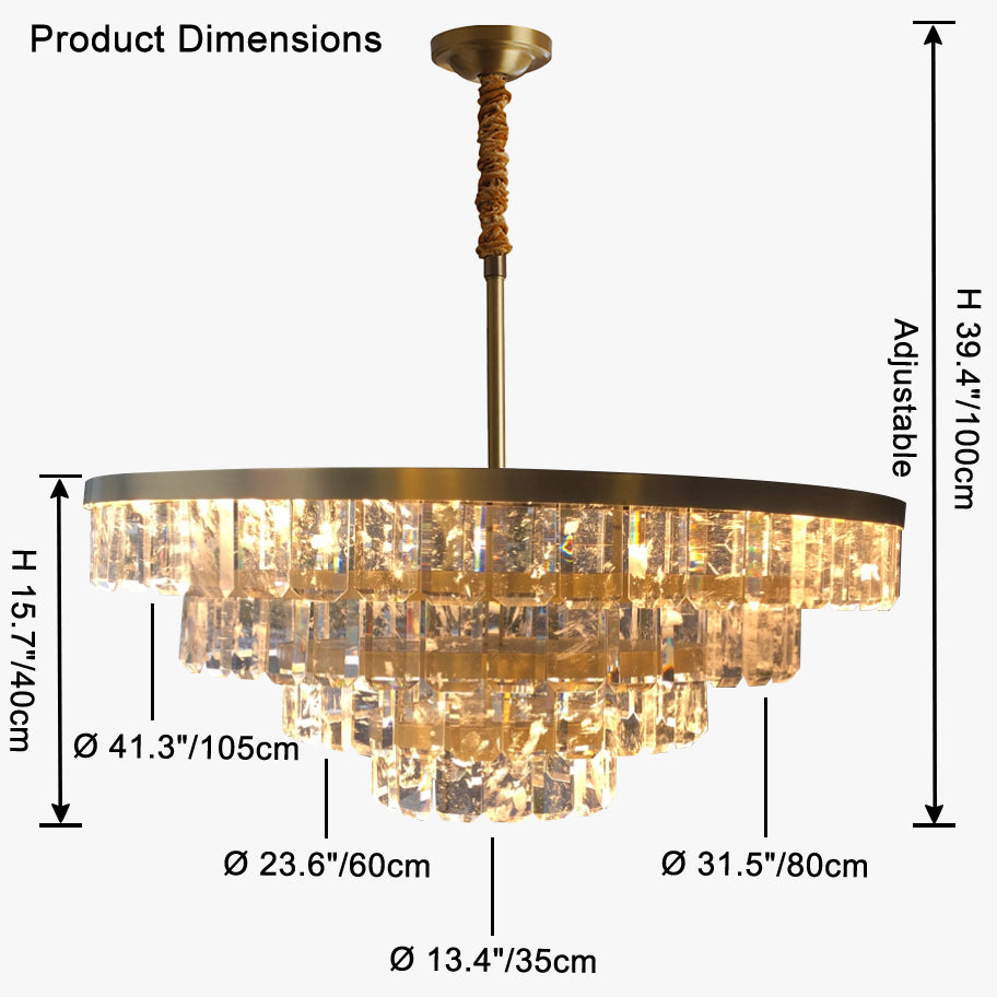WOMO Tiered Gold Crystal Chandelier-WM2539