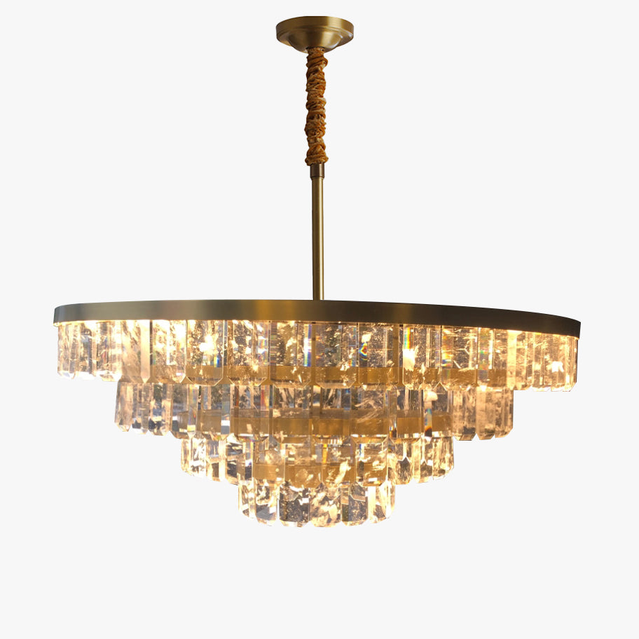 WOMO Tiered Gold Crystal Chandelier-WM2539
