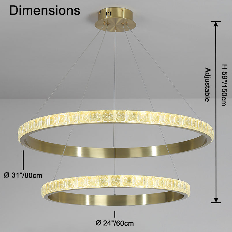 WOMO Tiered Ring Led Crystal Chandelier-WM2549b