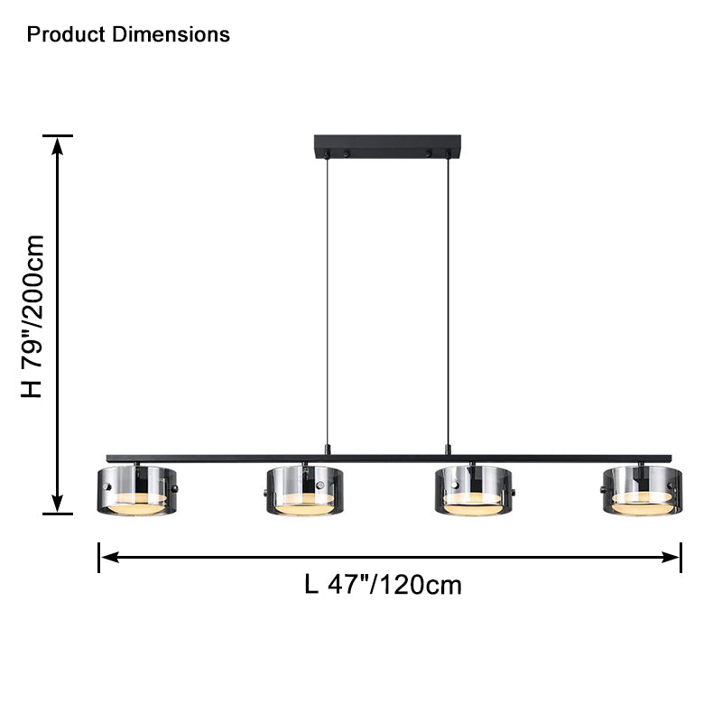 WOMO Black Glass Drum Pendant Light-WM2592
