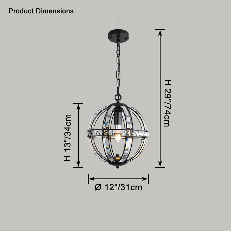 WOMO Cage Crystal Orb Chandelier-WM2595